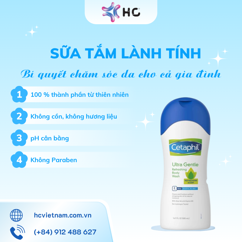 Top 5 sữa tắm lành tính dịu nhẹ được chuyên gia da liễu khuyên dùng 3 sữa tắm lành tính